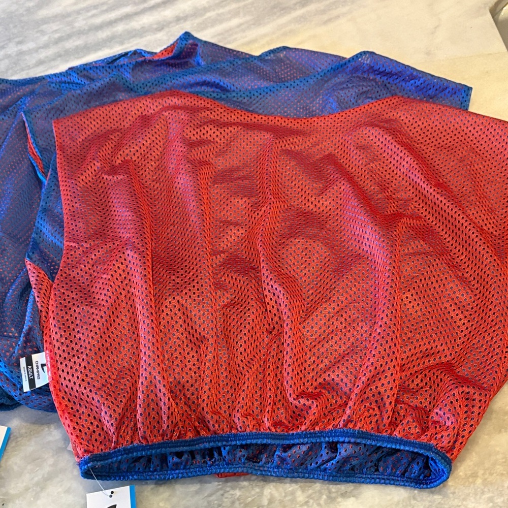 Set of 5 reversible scrimmage vests Pennies adult scarlet and royal